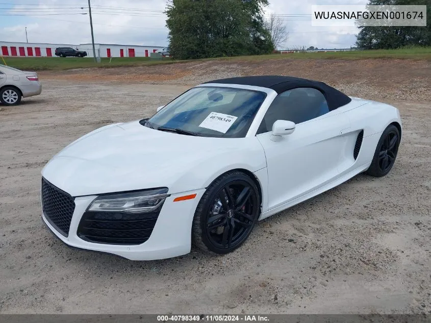 2014 Audi R8 5.2 VIN: WUASNAFGXEN001674 Lot: 40798349