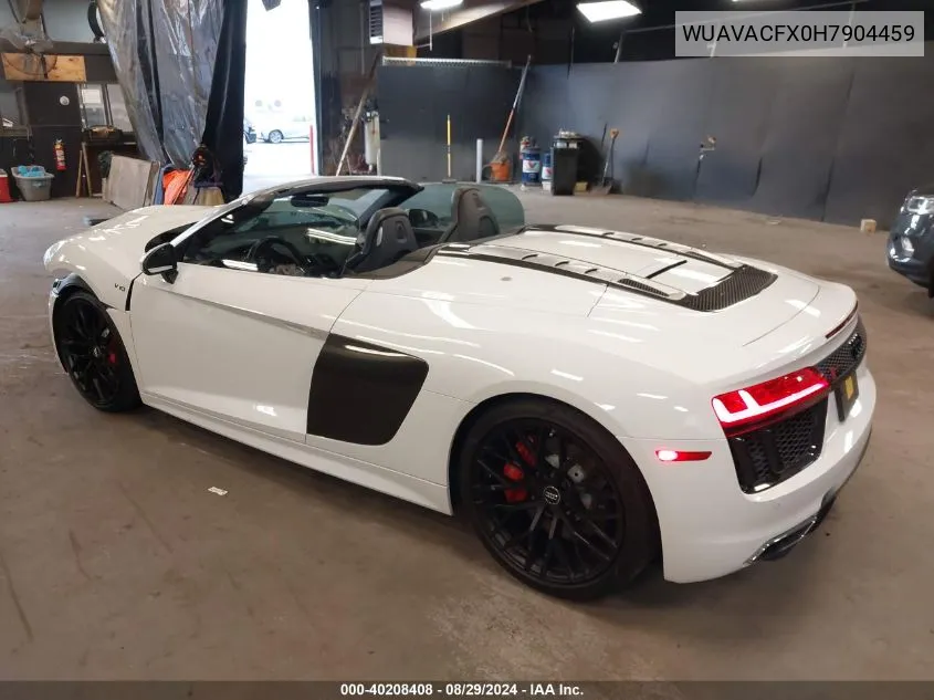 2017 Audi R8 5.2 V10 VIN: WUAVACFX0H7904459 Lot: 40208408