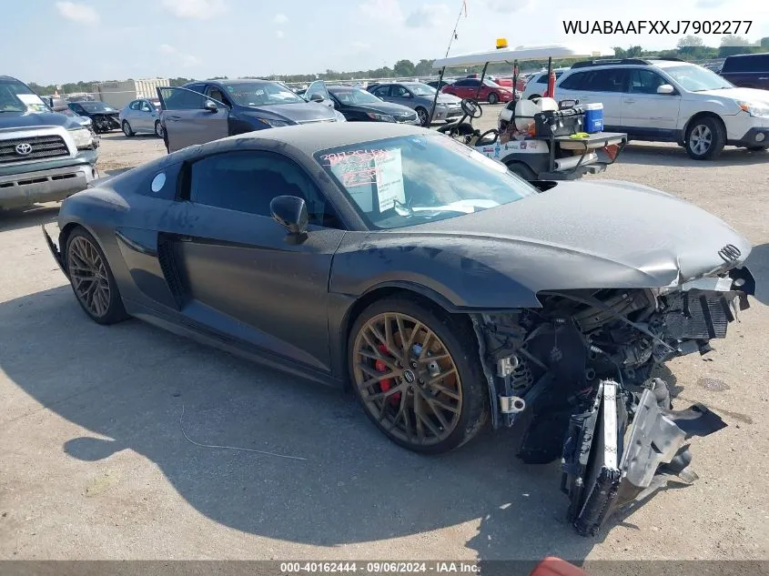 2018 Audi R8 5.2 V10 VIN: WUABAAFXXJ7902277 Lot: 40162444