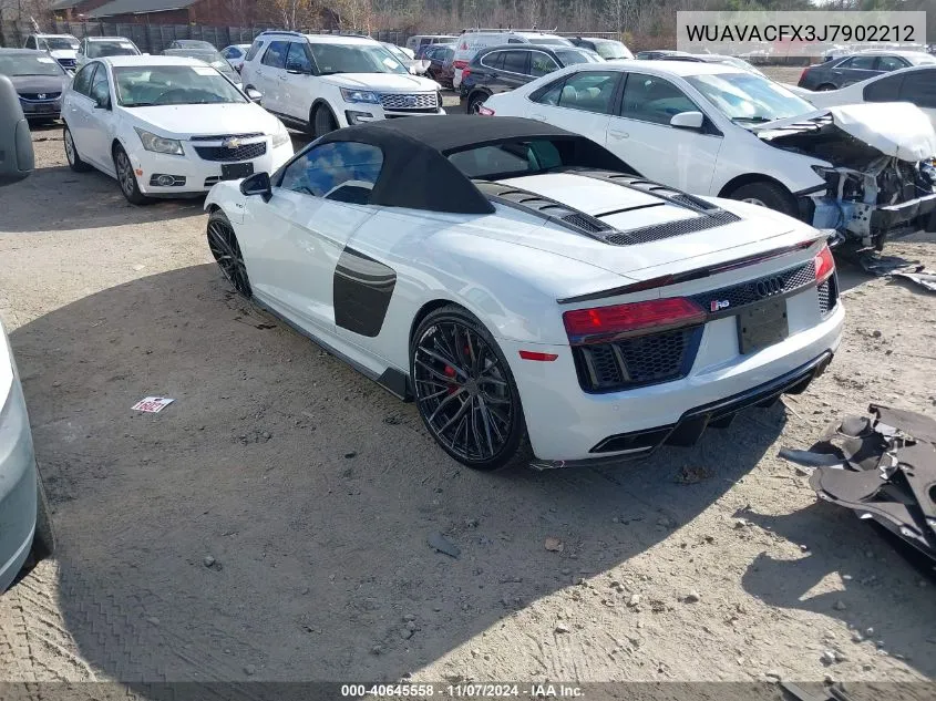 2018 Audi R8 5.2 V10/5.2 V10 Plus VIN: WUAVACFX3J7902212 Lot: 40645558