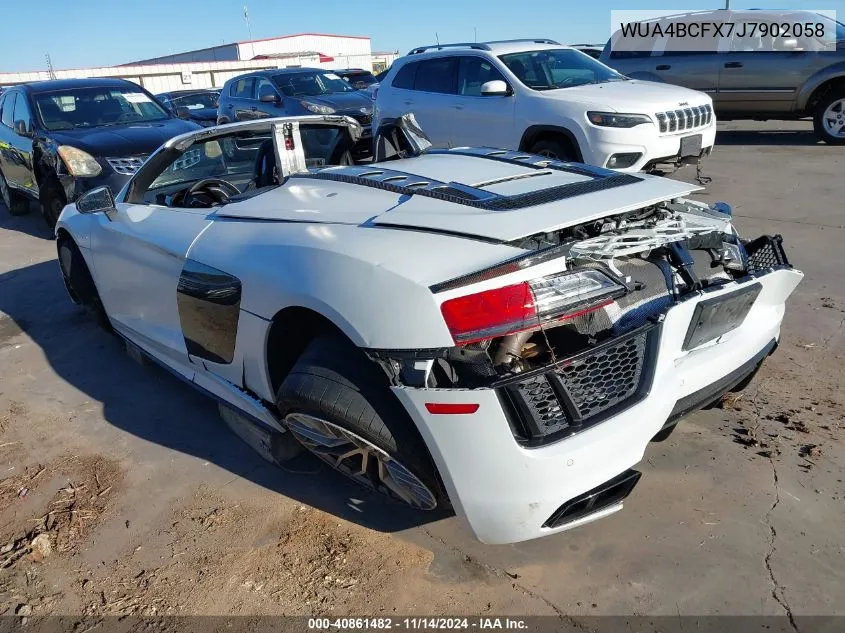 2018 Audi R8 5.2 V10 Plus VIN: WUA4BCFX7J7902058 Lot: 40861482