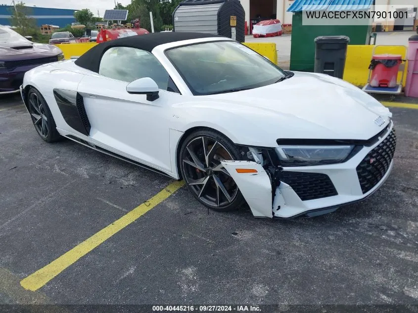 2022 Audi R8 VIN: WUACECFX5N7901001 Lot: 40445216