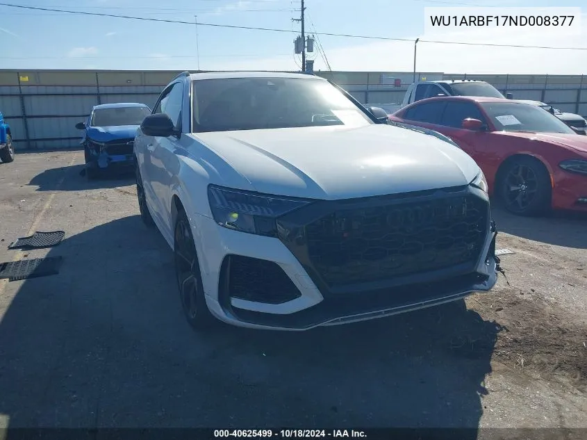 2022 Audi Rs Q8 Tfsi Quattro Tiptronic VIN: WU1ARBF17ND008377 Lot: 40625499