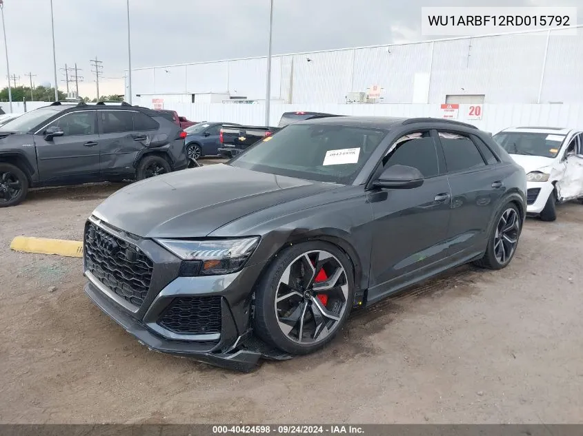 2024 Audi Rs Q8 Tfsi Quattro Tiptronic VIN: WU1ARBF12RD015792 Lot: 40424598