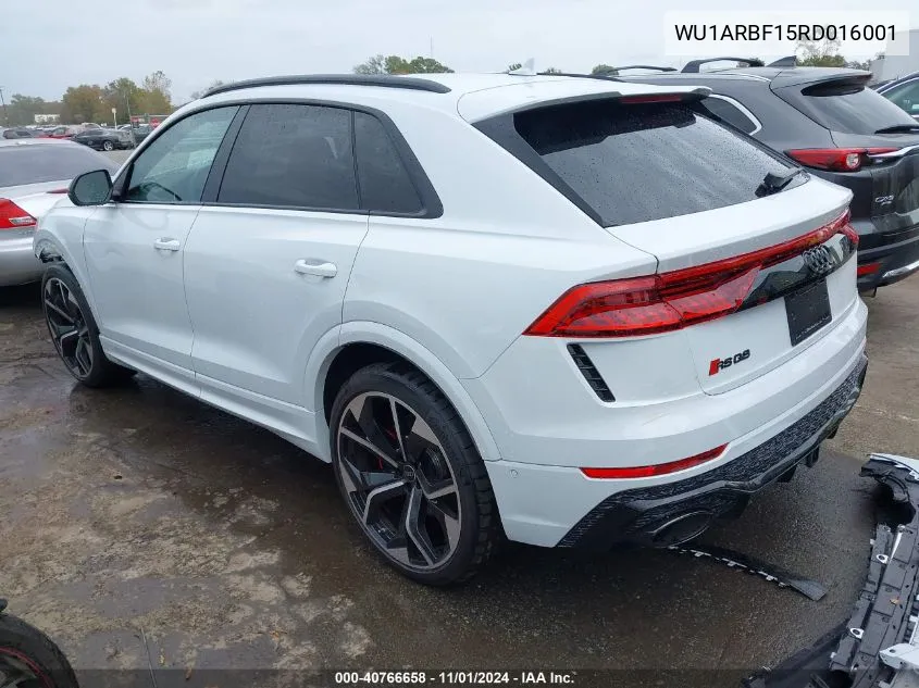 2024 Audi Rs Q8 Tfsi Quattro Tiptronic VIN: WU1ARBF15RD016001 Lot: 40766658