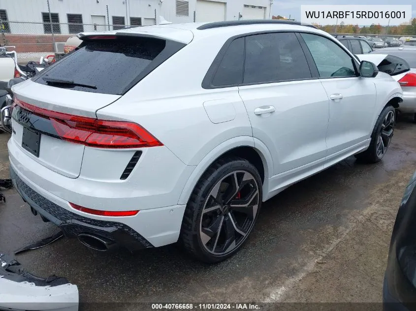 2024 Audi Rs Q8 Tfsi Quattro Tiptronic VIN: WU1ARBF15RD016001 Lot: 40766658