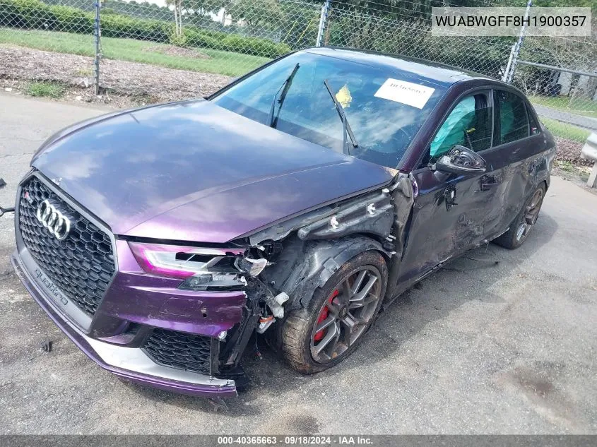 WUABWGFF8H1900357 2017 Audi Rs 3 2.5T