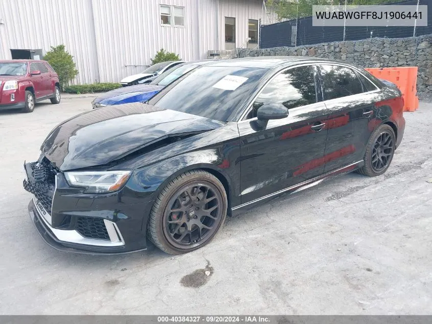 2018 Audi Rs 3 2.5T VIN: WUABWGFF8J1906441 Lot: 40384327