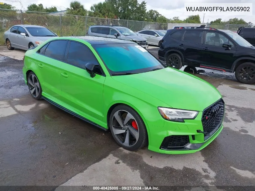 2020 Audi Rs 3 Tfsi Quattro S Tronic VIN: WUABWGFF9LA905902 Lot: 40425005