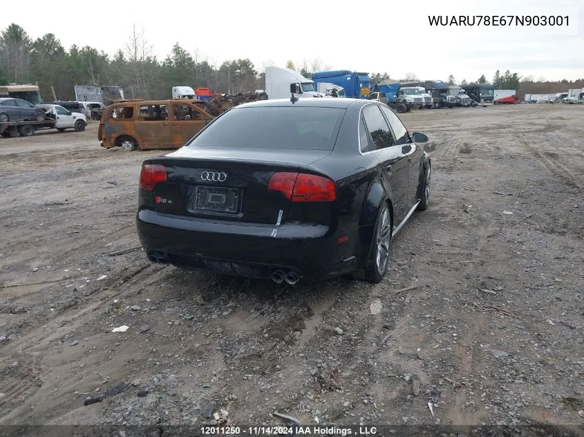 2007 Audi Rs 4 VIN: WUARU78E67N903001 Lot: 12011250