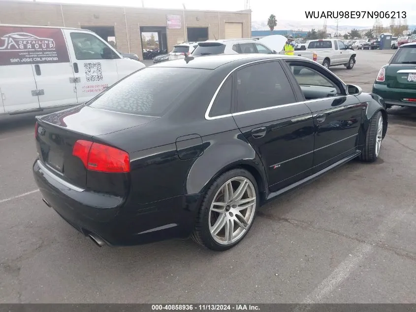 2007 Audi Rs 4 4.2L VIN: WUARU98E97N906213 Lot: 40858936