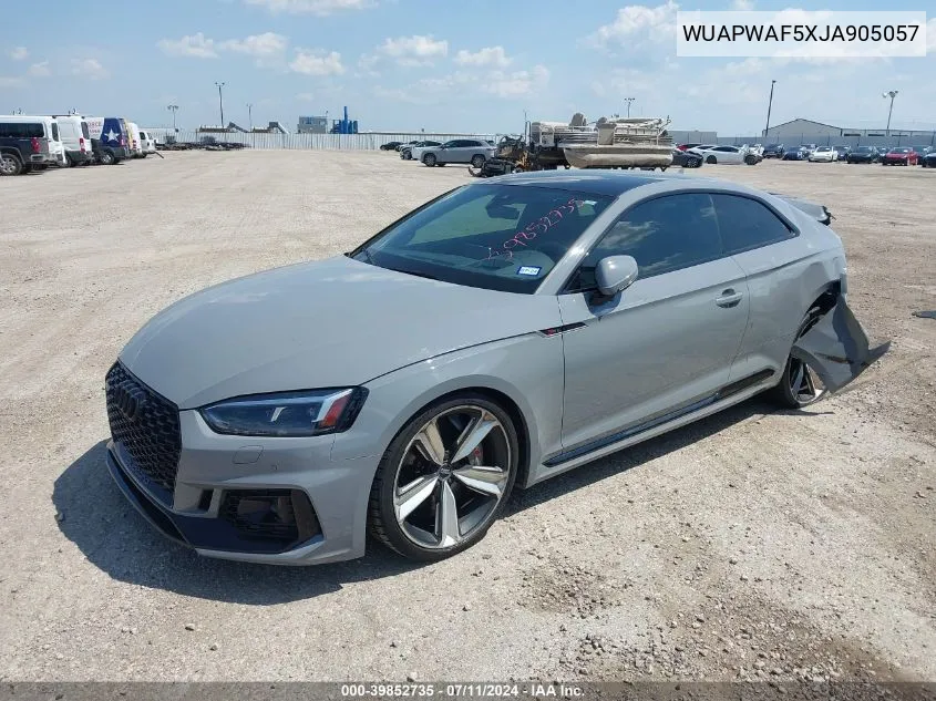 2018 Audi Rs 5 2.9T VIN: WUAPWAF5XJA905057 Lot: 39852735