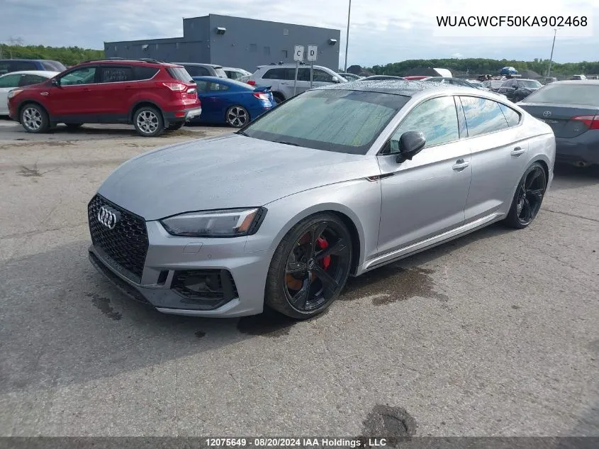 2019 Audi Rs 5 Sportback VIN: WUACWCF50KA902468 Lot: 12075649