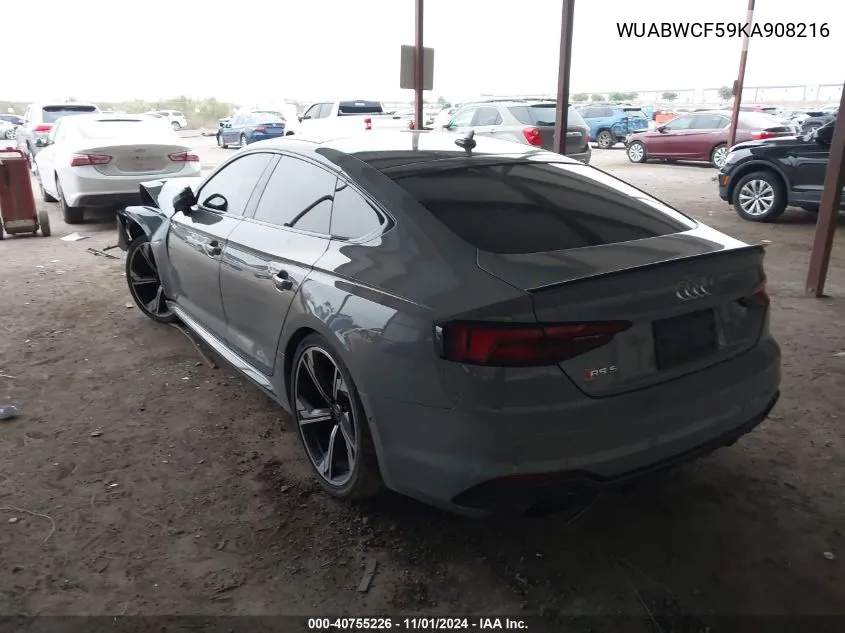 2019 Audi Rs 5 2.9T VIN: WUABWCF59KA908216 Lot: 40755226