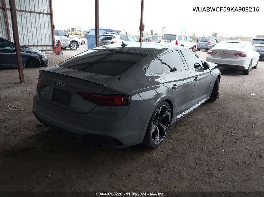 2019 Audi Rs 5 2.9T VIN: WUABWCF59KA908216 Lot: 40755226