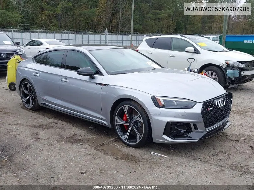 2019 Audi Rs 5 2.9T VIN: WUABWCF57KA907985 Lot: 40799233