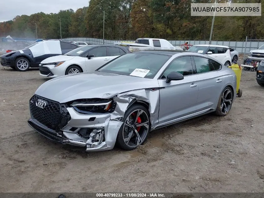 2019 Audi Rs 5 2.9T VIN: WUABWCF57KA907985 Lot: 40799233