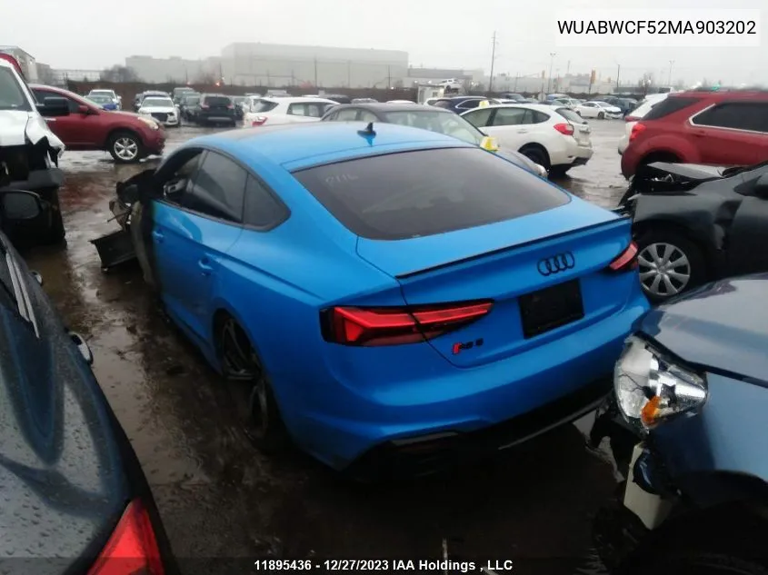 2021 Audi Rs 5 Sportback VIN: WUABWCF52MA903202 Lot: 11895436