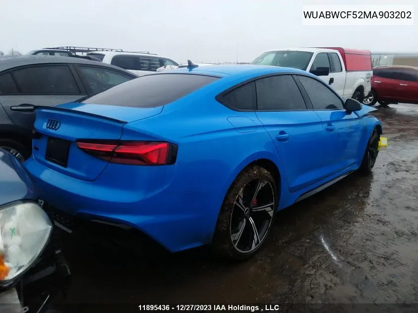 2021 Audi Rs 5 Sportback VIN: WUABWCF52MA903202 Lot: 11895436