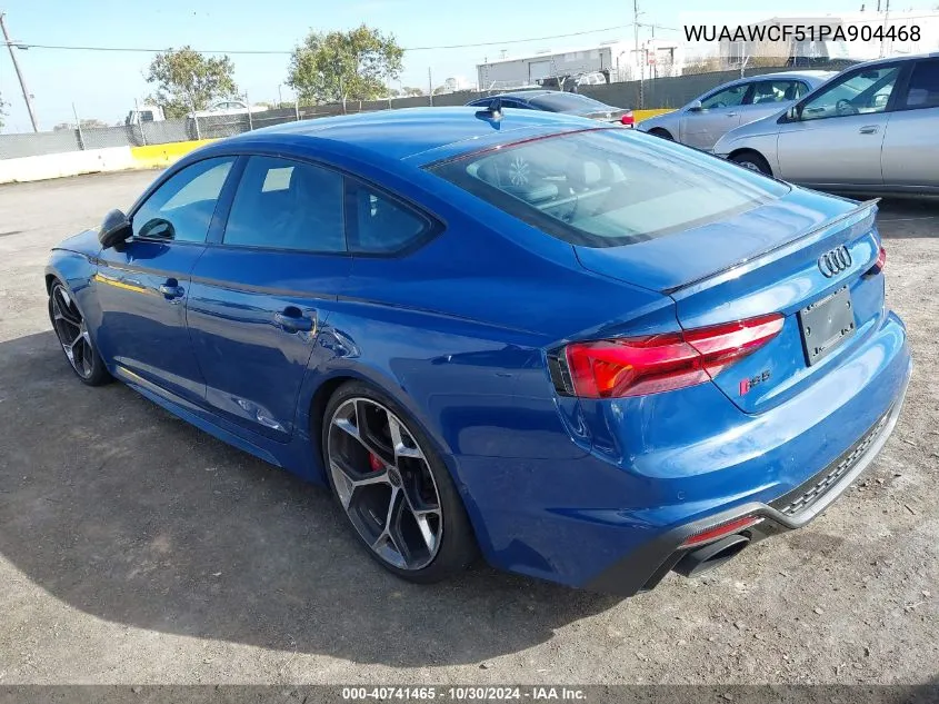 2023 Audi Rs 5 Sportback Tfsi Quattro Tiptronic VIN: WUAAWCF51PA904468 Lot: 40741465