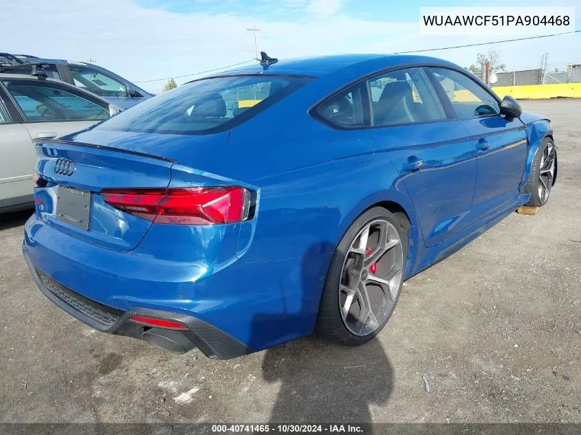 2023 Audi Rs 5 Sportback Tfsi Quattro Tiptronic VIN: WUAAWCF51PA904468 Lot: 40741465