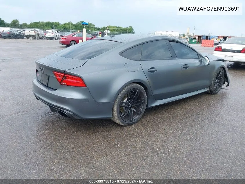 2014 Audi Rs 7 4.0T Prestige VIN: WUAW2AFC7EN903691 Lot: 39975815