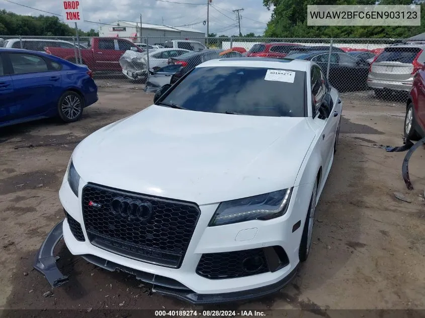 2014 Audi Rs 7 4.0T Prestige VIN: WUAW2BFC6EN903123 Lot: 40189274