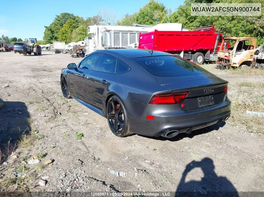 2016 Audi Rs 7 VIN: WUAW2AFC5GN900744 Lot: 12088871