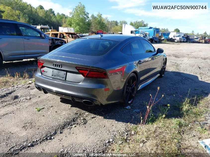 2016 Audi Rs 7 VIN: WUAW2AFC5GN900744 Lot: 12088871