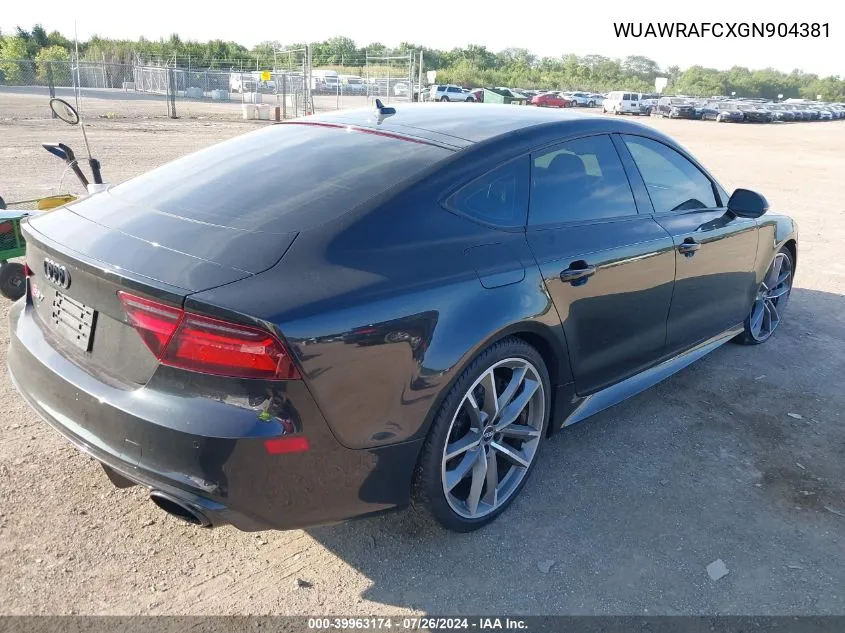 WUAWRAFCXGN904381 2016 Audi Rs 7 4.0T Performance Prestige