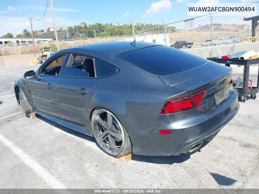 WUAW2AFC8GN900494 2016 Audi Rs 7 4.0T Prestige