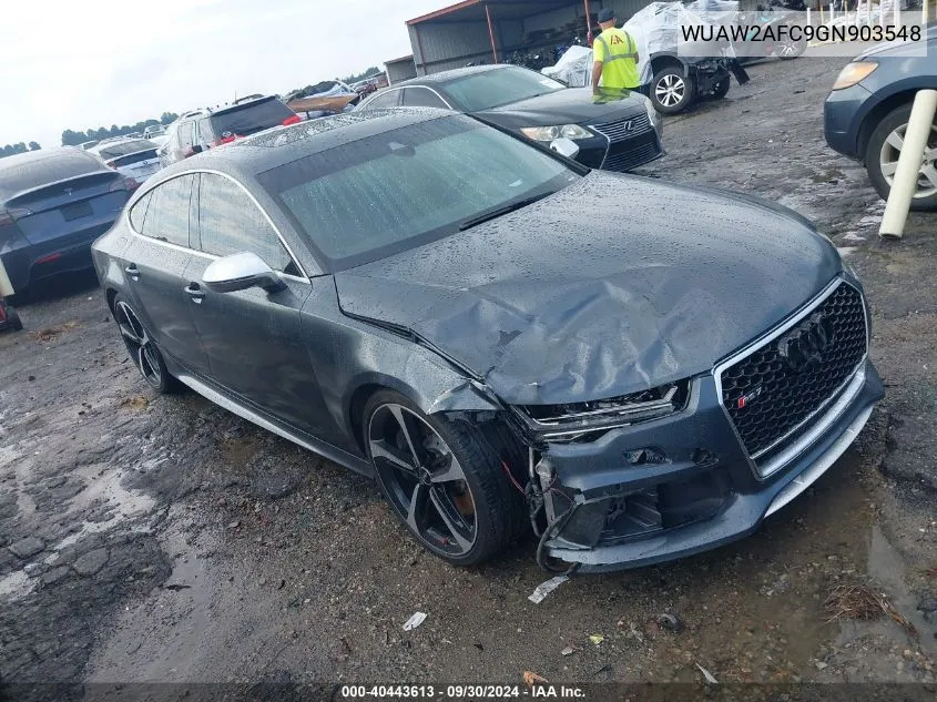 2016 Audi Rs 7 4.0T Prestige VIN: WUAW2AFC9GN903548 Lot: 40443613