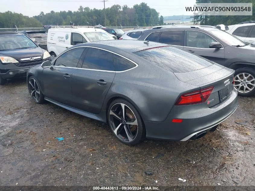 2016 Audi Rs 7 4.0T Prestige VIN: WUAW2AFC9GN903548 Lot: 40443613