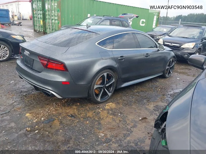 2016 Audi Rs 7 4.0T Prestige VIN: WUAW2AFC9GN903548 Lot: 40443613