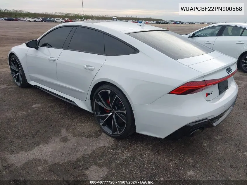 2023 Audi Rs 7 Sportback Tfsi Quattro Tiptronic VIN: WUAPCBF22PN900568 Lot: 40777726