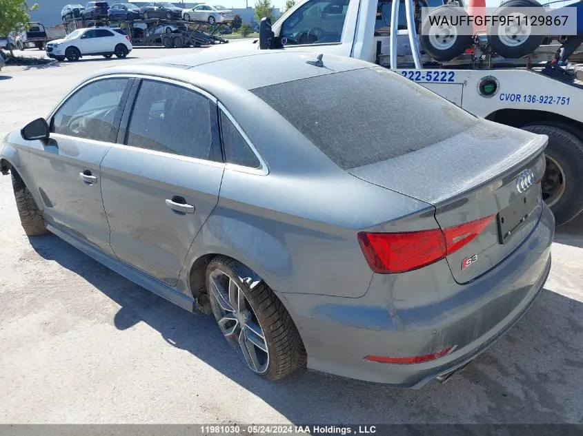 2015 Audi S3 Prestige VIN: WAUFFGFF9F1129867 Lot: 11981030