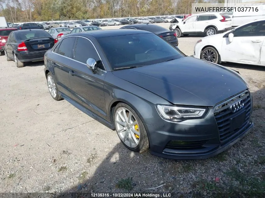 2015 Audi S3/A3 VIN: WAUFFRFF5F1037716 Lot: 12135315