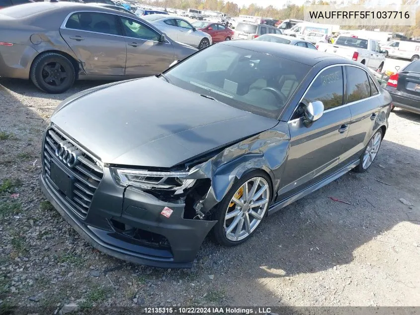 2015 Audi S3/A3 VIN: WAUFFRFF5F1037716 Lot: 12135315