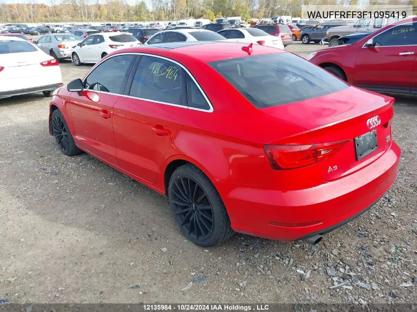 2015 Audi S3/A3 VIN: WAUFFRFF3F1095419 Lot: 12135984