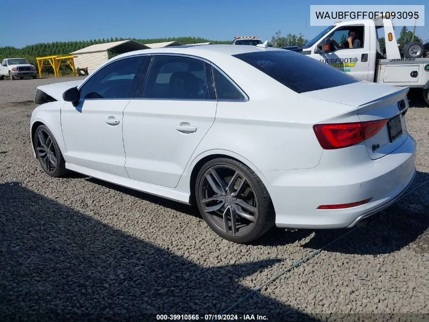 2015 Audi S3 2.0T Premium Plus VIN: WAUBFGFF0F1093095 Lot: 39910565