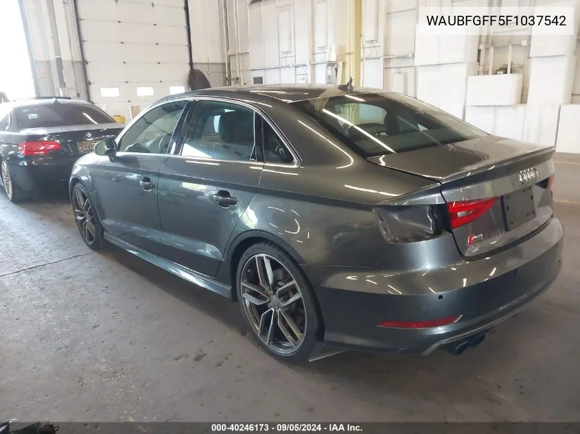 2015 Audi S3 Premium Plus VIN: WAUBFGFF5F1037542 Lot: 40246173