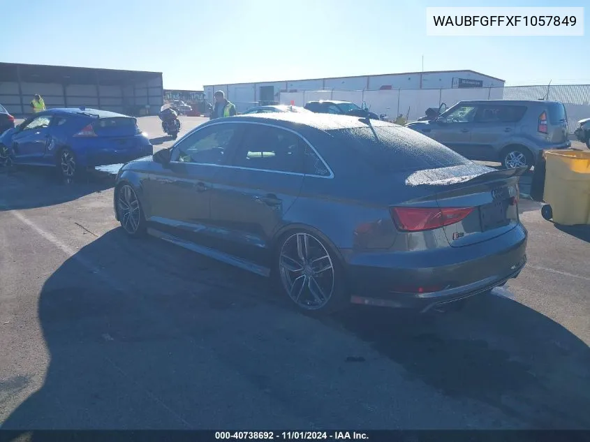 2015 Audi S3 2.0T Premium Plus VIN: WAUBFGFFXF1057849 Lot: 40738692