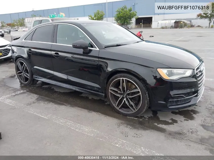 2015 Audi S3 2.0T Premium Plus VIN: WAUBFGFF8F1076318 Lot: 40830415