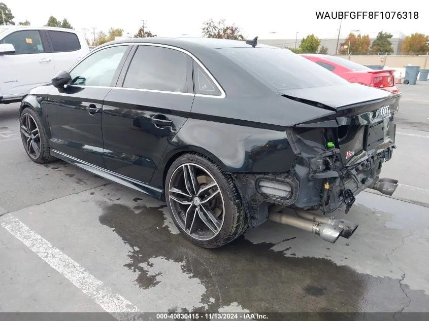 2015 Audi S3 2.0T Premium Plus VIN: WAUBFGFF8F1076318 Lot: 40830415