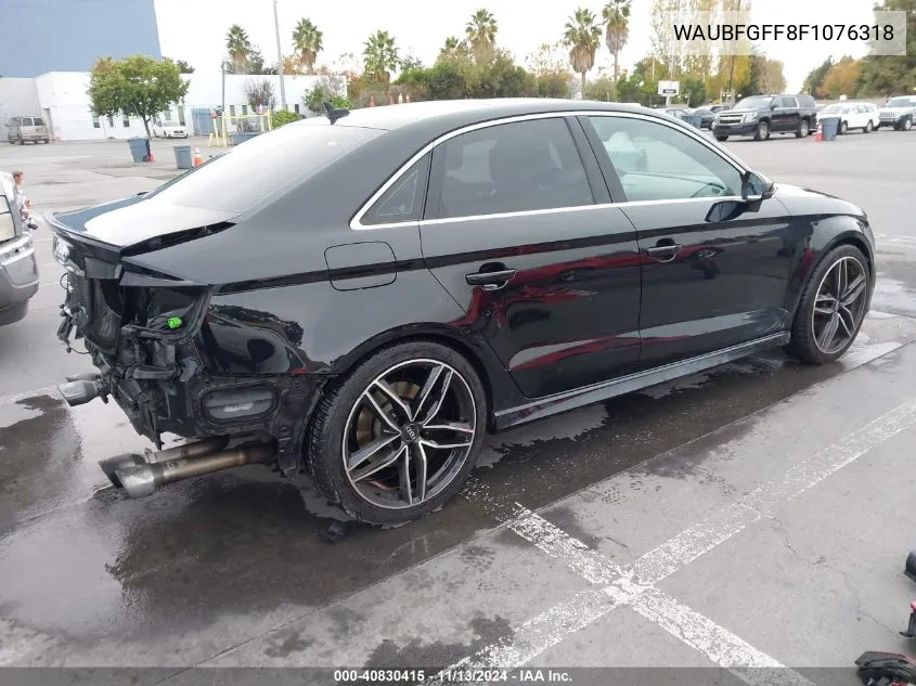 2015 Audi S3 2.0T Premium Plus VIN: WAUBFGFF8F1076318 Lot: 40830415