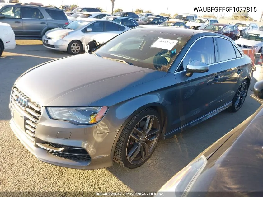 2015 Audi S3 2.0T Premium Plus VIN: WAUBFGFF5F1077815 Lot: 40923647