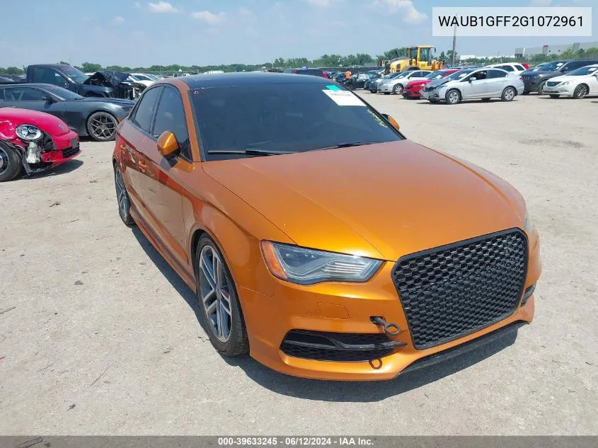 2016 Audi S3 2.0T Premium Plus VIN: WAUB1GFF2G1072961 Lot: 39633245