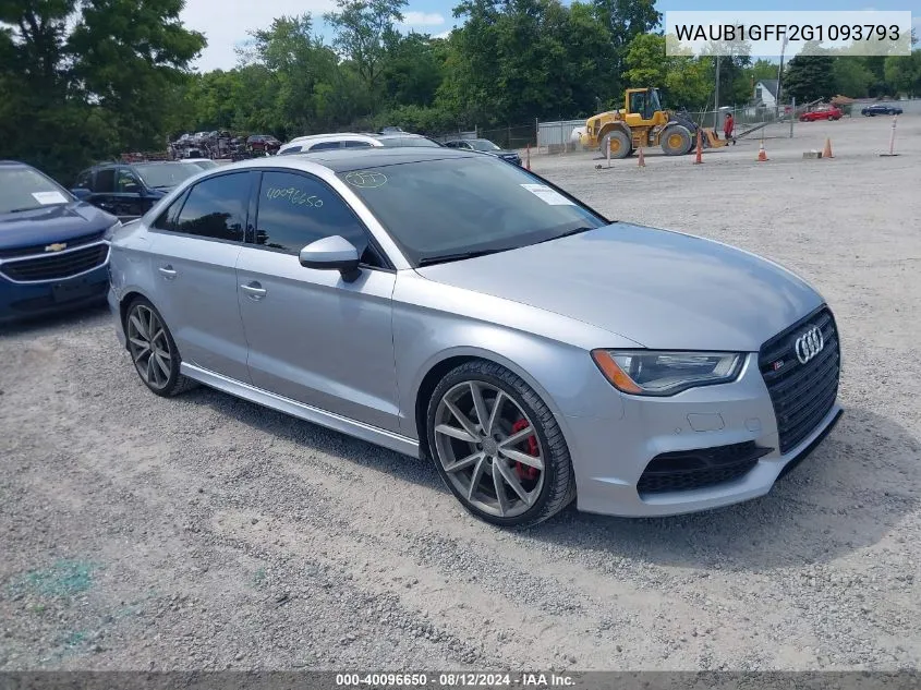 2016 Audi S3 2.0T Premium Plus VIN: WAUB1GFF2G1093793 Lot: 40096650