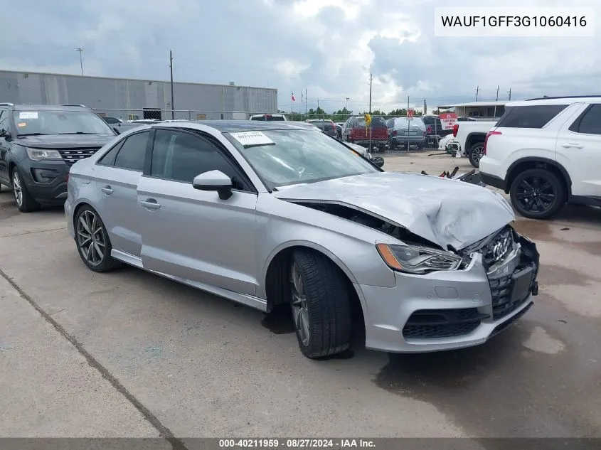 2016 Audi S3 2.0T Premium Plus VIN: WAUF1GFF3G1060416 Lot: 40211959