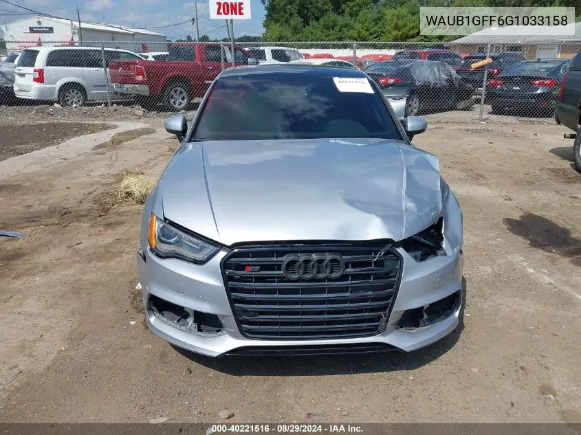 2016 Audi S3 2.0T Premium Plus VIN: WAUB1GFF6G1033158 Lot: 40221516